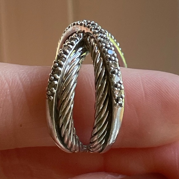 DAVID YURMAN Diamond Crossover Cable X Ring - Picture 8 of 17